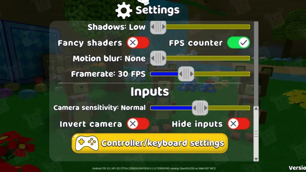 Super Bear Adventure Game - Input Settings