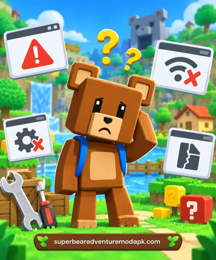 Common Super Bear Adventure Mod APK Problems